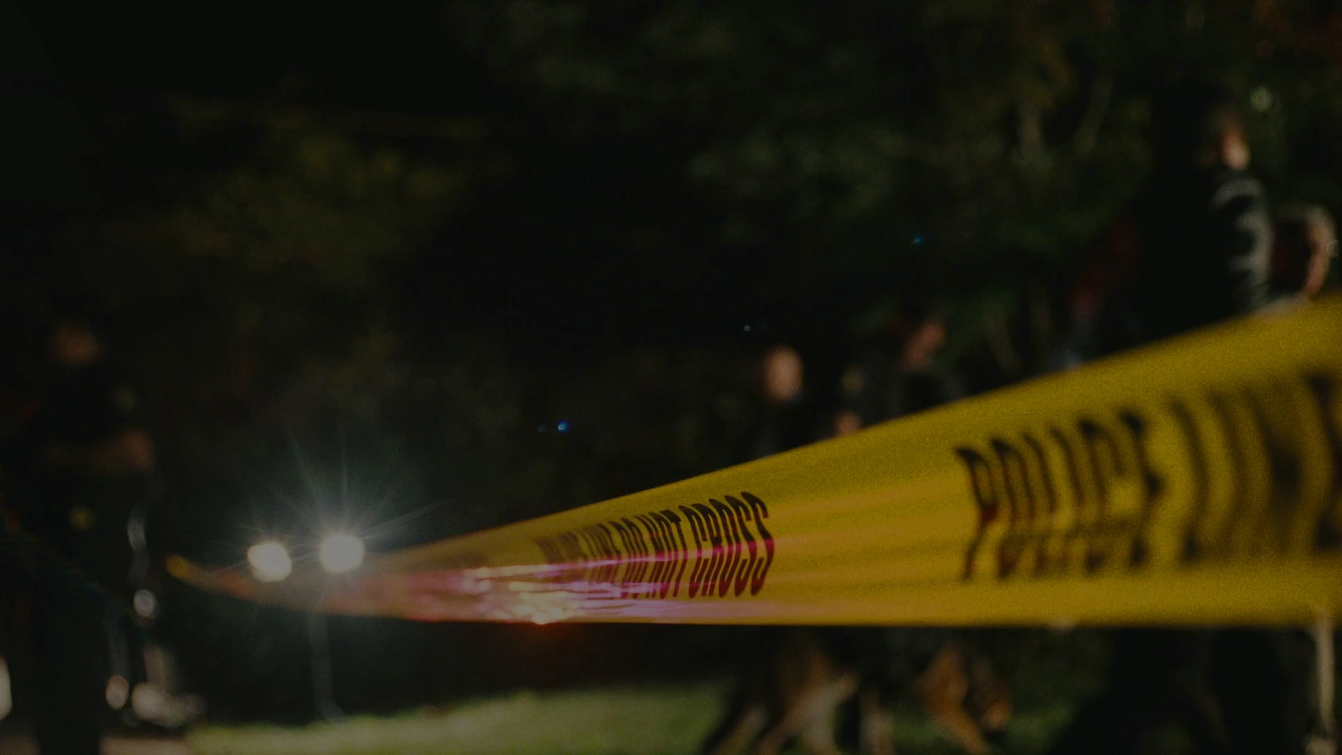 Crime scene at night
